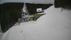 Modrá sjezdovka - dojezd k lanové dráze