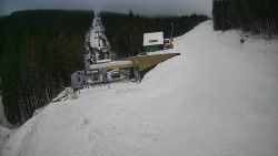 Modrá sjezdovka - dojezd k lanové dráze