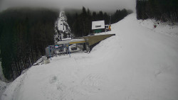 Modrá sjezdovka - dojezd k lanové dráze