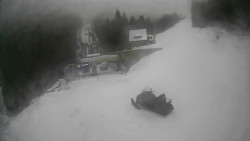 Modrá sjezdovka - dojezd k lanové dráze