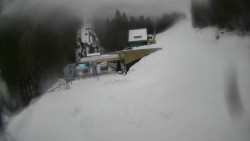 Modrá sjezdovka - dojezd k lanové dráze