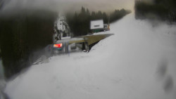 Modrá sjezdovka - dojezd k lanové dráze