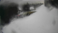 Modrá sjezdovka - dojezd k lanové dráze