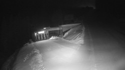 Modrá sjezdovka - dojezd k lanové dráze