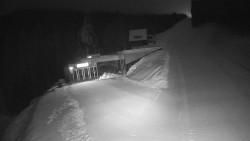 Modrá sjezdovka - dojezd k lanové dráze