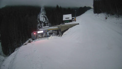 Modrá sjezdovka - dojezd k lanové dráze