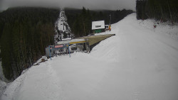 Modrá sjezdovka - dojezd k lanové dráze