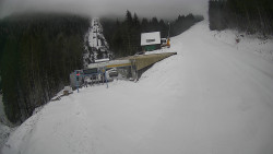 Modrá sjezdovka - dojezd k lanové dráze