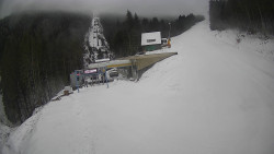 Modrá sjezdovka - dojezd k lanové dráze