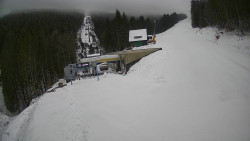 Modrá sjezdovka - dojezd k lanové dráze