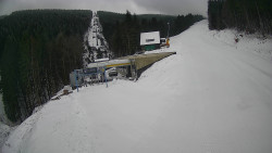 Modrá sjezdovka - dojezd k lanové dráze