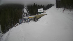 Modrá sjezdovka - dojezd k lanové dráze