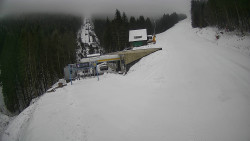 Modrá sjezdovka - dojezd k lanové dráze