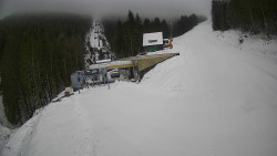 Modrá sjezdovka - dojezd k lanové dráze