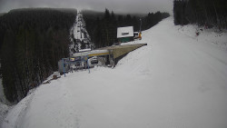 Modrá sjezdovka - dojezd k lanové dráze