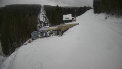 Modrá sjezdovka - dojezd k lanové dráze