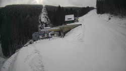 Modrá sjezdovka - dojezd k lanové dráze