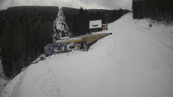 Modrá sjezdovka - dojezd k lanové dráze