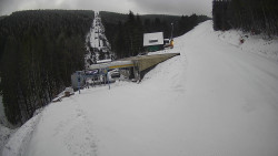 Modrá sjezdovka - dojezd k lanové dráze