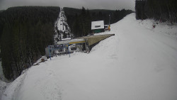 Modrá sjezdovka - dojezd k lanové dráze