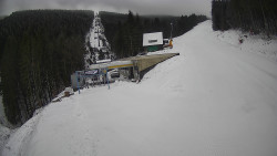 Modrá sjezdovka - dojezd k lanové dráze