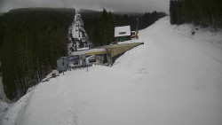 Modrá sjezdovka - dojezd k lanové dráze