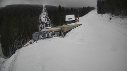 Modrá sjezdovka - dojezd k lanové dráze