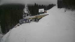 Modrá sjezdovka - dojezd k lanové dráze