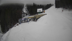 Modrá sjezdovka - dojezd k lanové dráze