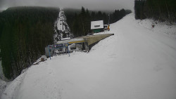 Modrá sjezdovka - dojezd k lanové dráze