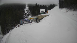 Modrá sjezdovka - dojezd k lanové dráze