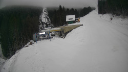 Modrá sjezdovka - dojezd k lanové dráze