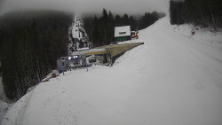 Modrá sjezdovka - dojezd k lanové dráze