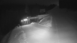 Modrá sjezdovka - dojezd k lanové dráze