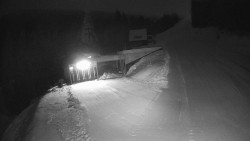 Modrá sjezdovka - dojezd k lanové dráze