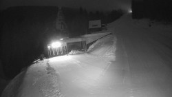 Modrá sjezdovka - dojezd k lanové dráze