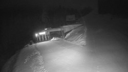 Modrá sjezdovka - dojezd k lanové dráze