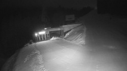 Modrá sjezdovka - dojezd k lanové dráze