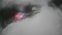 Modrá sjezdovka - dojezd k lanové dráze