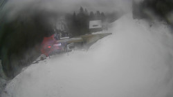 Modrá sjezdovka - dojezd k lanové dráze