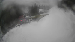 Modrá sjezdovka - dojezd k lanové dráze