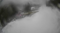 Modrá sjezdovka - dojezd k lanové dráze