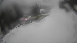 Modrá sjezdovka - dojezd k lanové dráze