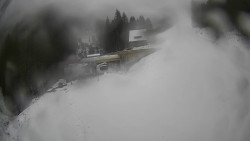 Modrá sjezdovka - dojezd k lanové dráze