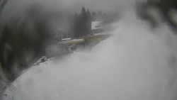 Modrá sjezdovka - dojezd k lanové dráze