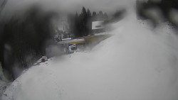 Modrá sjezdovka - dojezd k lanové dráze