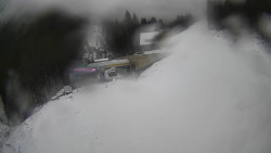 Modrá sjezdovka - dojezd k lanové dráze