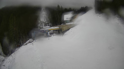 Modrá sjezdovka - dojezd k lanové dráze