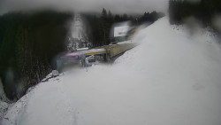 Modrá sjezdovka - dojezd k lanové dráze