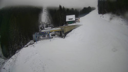 Modrá sjezdovka - dojezd k lanové dráze